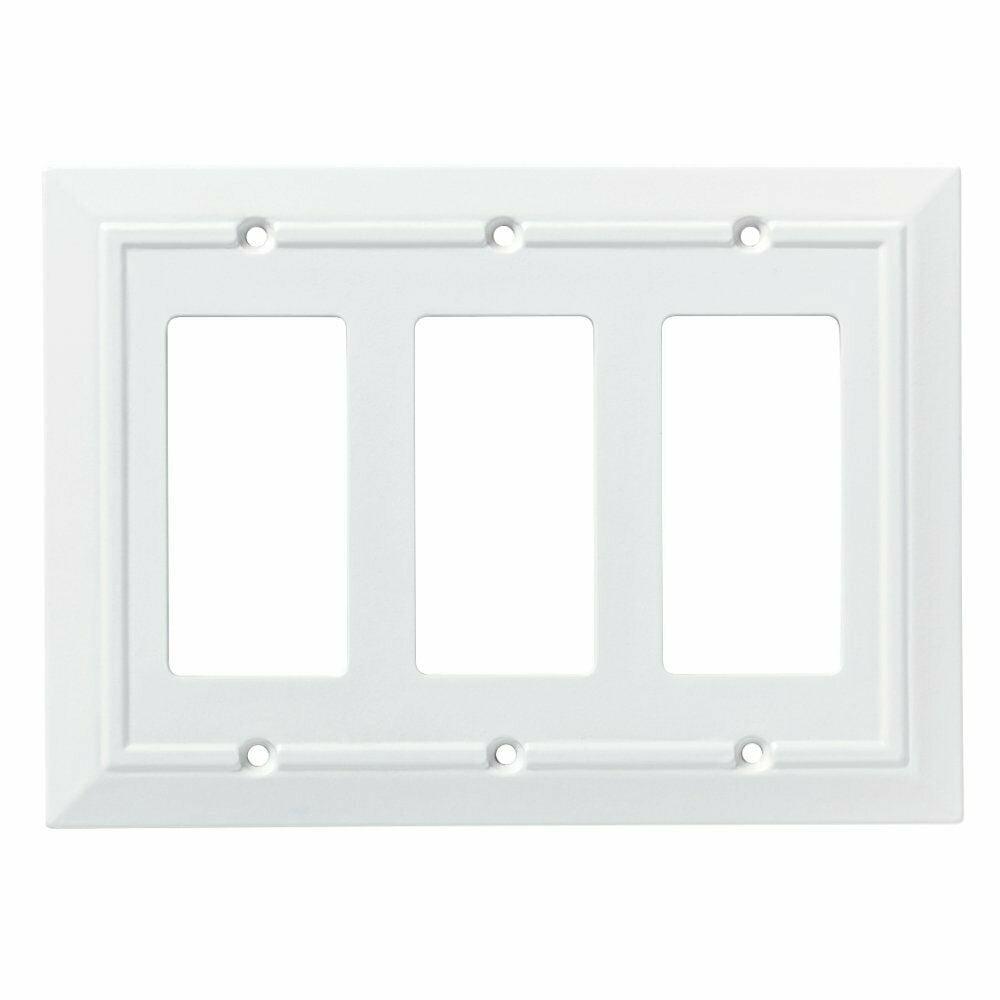 Architectural Pure White 3-Gang Classic Wall Plate