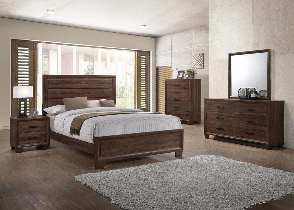 Brandon Medium Warm Brown Queen Bedroom Set with Mirror