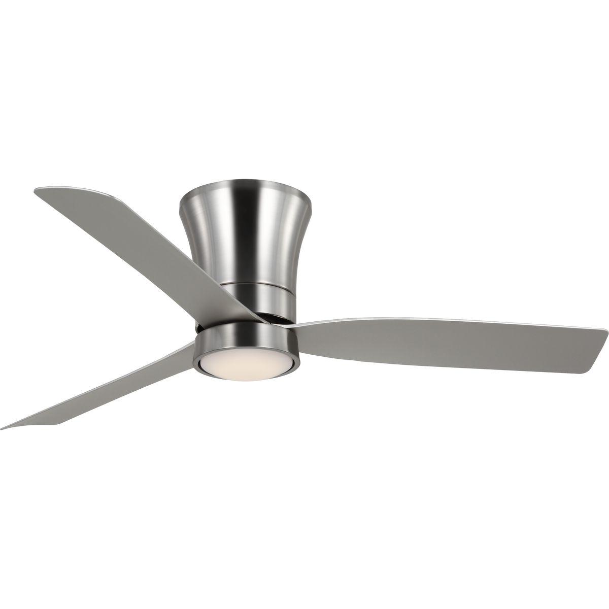 Brant 52-Inch Brushed Nickel Low Profile Ceiling Fan with LED Light