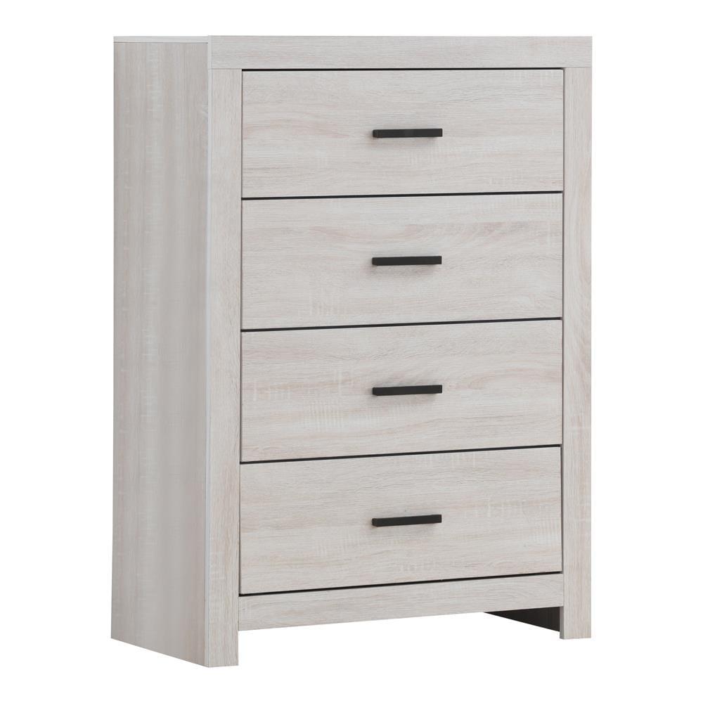 Coastal White 4-Drawer Chest with Soft Close and Levelers