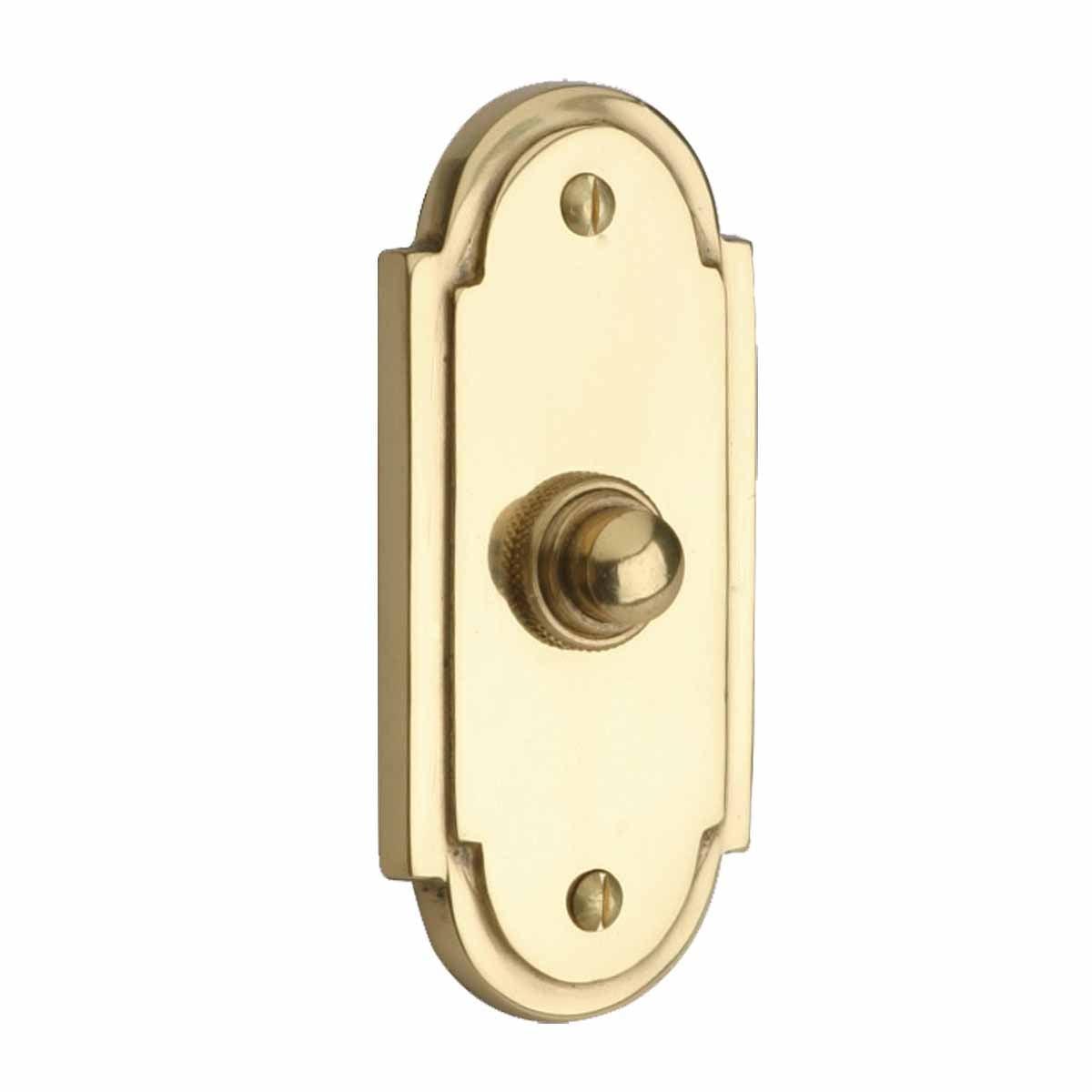 Wired Brass Door Bell Push Button 4" L Lacquered Finish