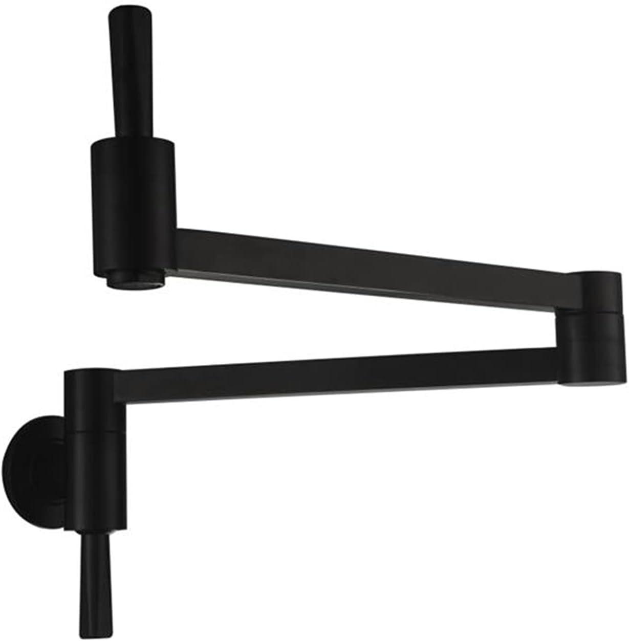 Matte Black Double Joint Wall Mount Pot Filler Faucet