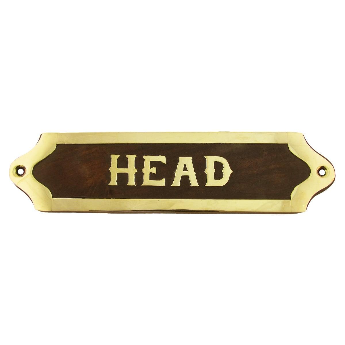Brass Ships Head Door Sign Maritime Ship's Plaque Nautical Ship Home Wall Decor