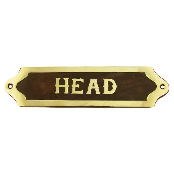 Brass Ships Head Door Sign Maritime Ship's Plaque Nautical Ship Home Wall Decor