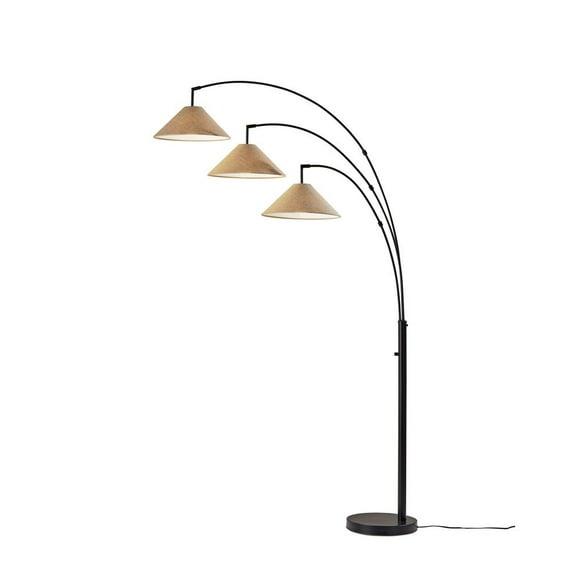 Braxton 3 Arm Arc Lamp Dark Bronze - Adesso: Adjustable Cone Shades, ETL Listed, 86" Tall