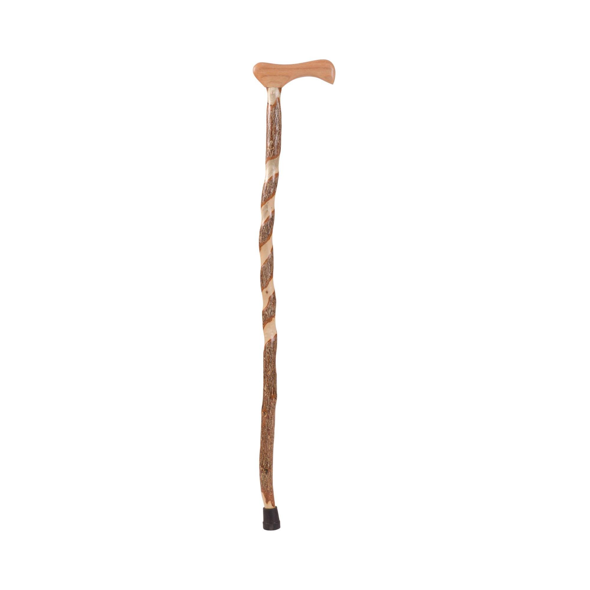 Brazos Twisted Sassafras Wood T-Handle Cane 37 Inch Height