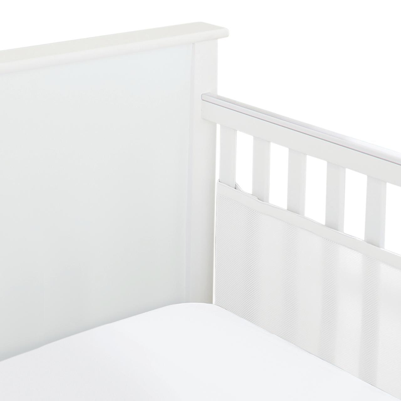 BreathableBaby Breathable Mesh Liner for Full-Size Cribs, Classic 3mm Mesh, White (Size 2FS Covers 2 Sides)