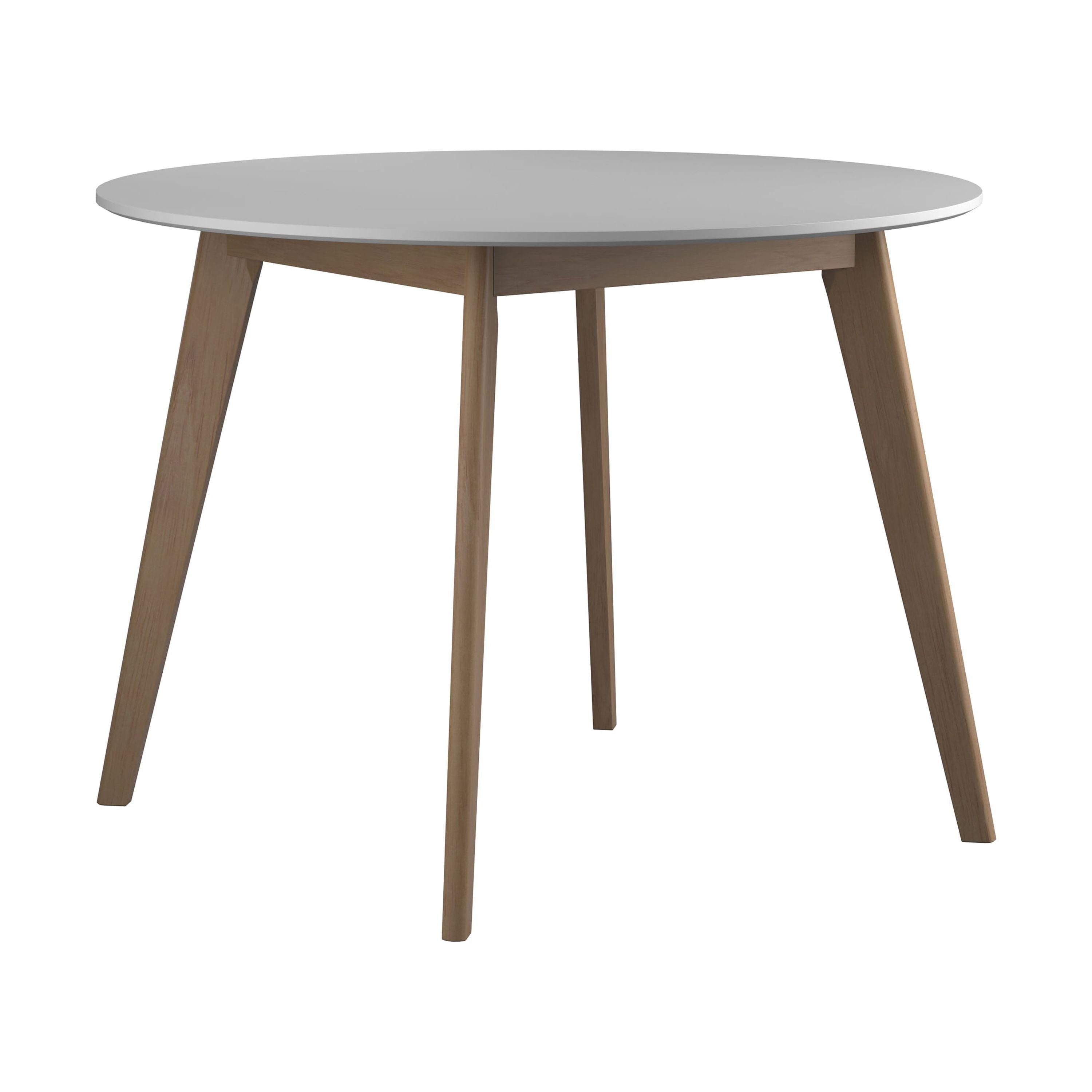 Breckenridge 40" White and Natural Wood Round Dining Table