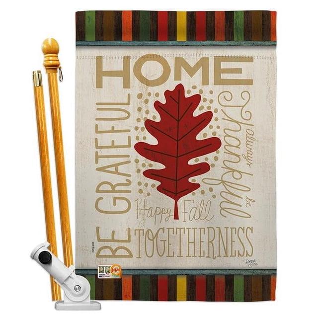 Breeze Decor Double Sided 40'' H x 28'' W Polyester Thanksgiving Flag Set