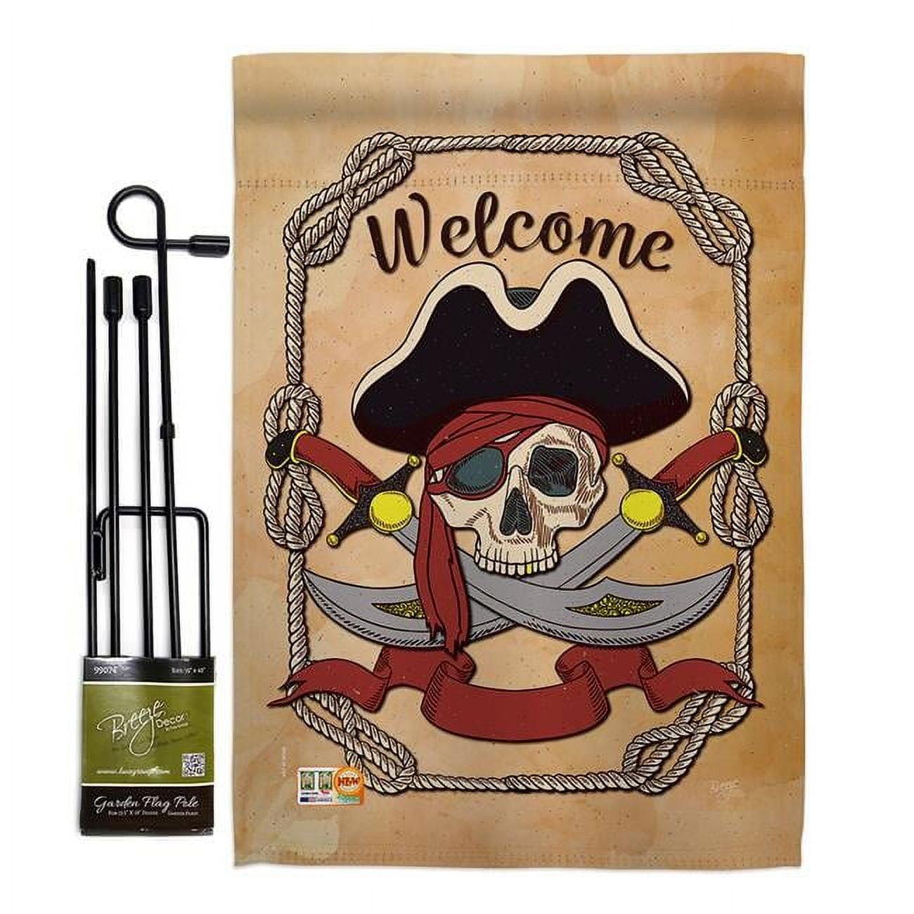 Breeze Decor Double Sided 18.5'' H x 13'' W Burlap Flag Set