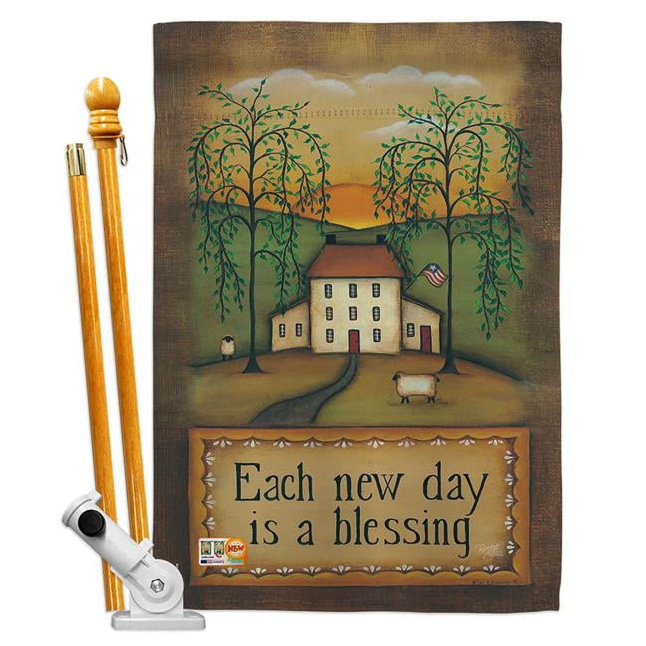 Breeze Decor Double Sided 40'' H x 28'' W Polyester Flag Set