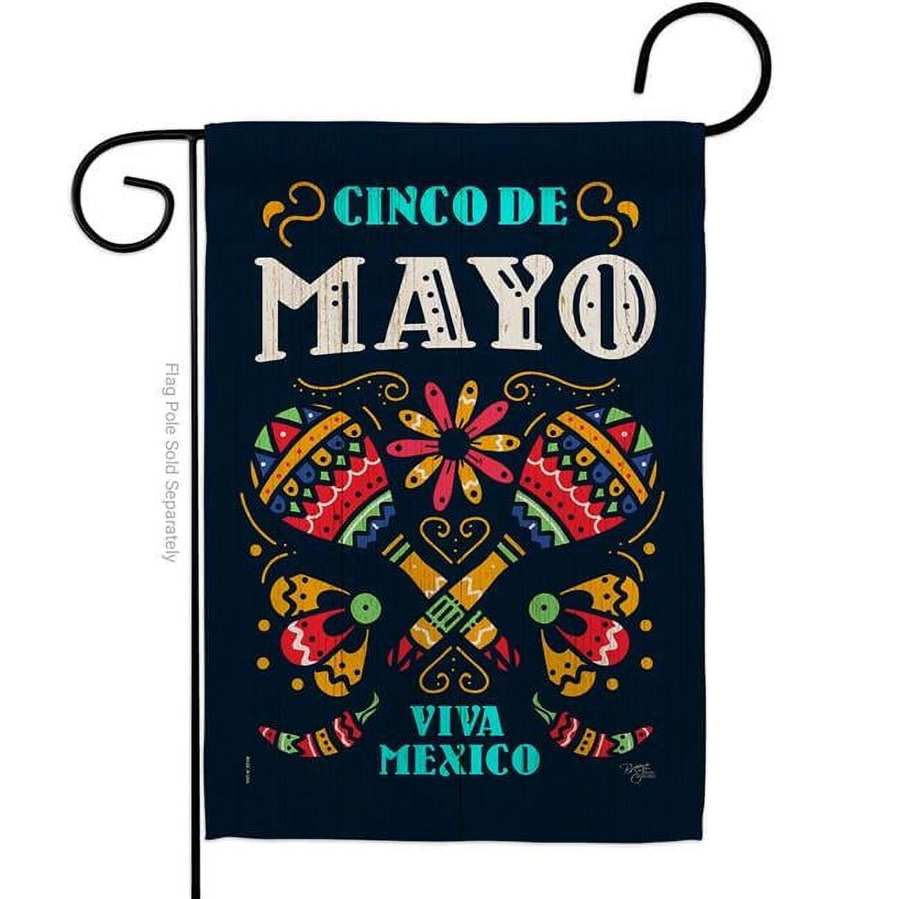 Breeze Decor Double Sided 18.5'' H x 13'' W Polyester Cinco De Mayo Garden Flag