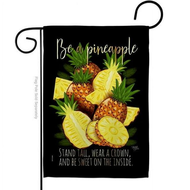 Breeze Decor G167066-BO Be a Pineapple Food Fruit 13 x 18.5 in. Double-Sided Decorative Vertical Garden Flags for House Decoration Banner Yard Gift