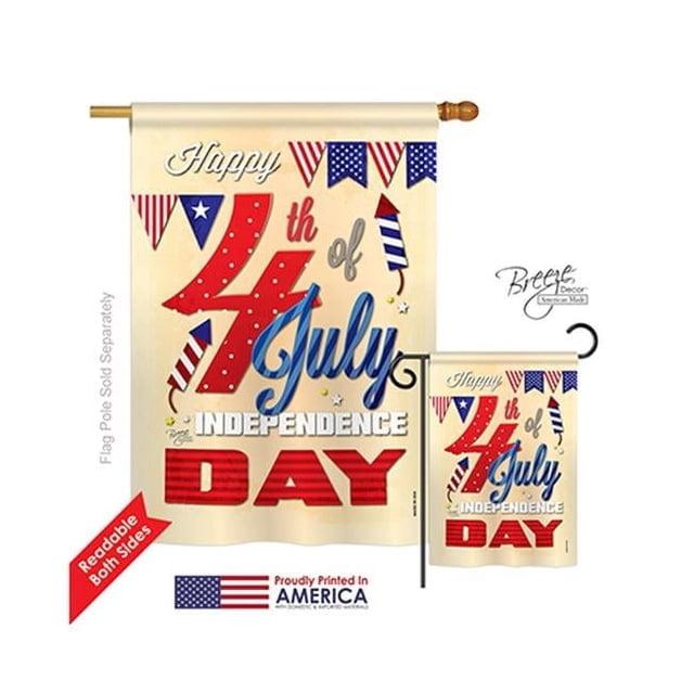 Breeze Decor Double Sided Polyester Independence Day Garden Flag