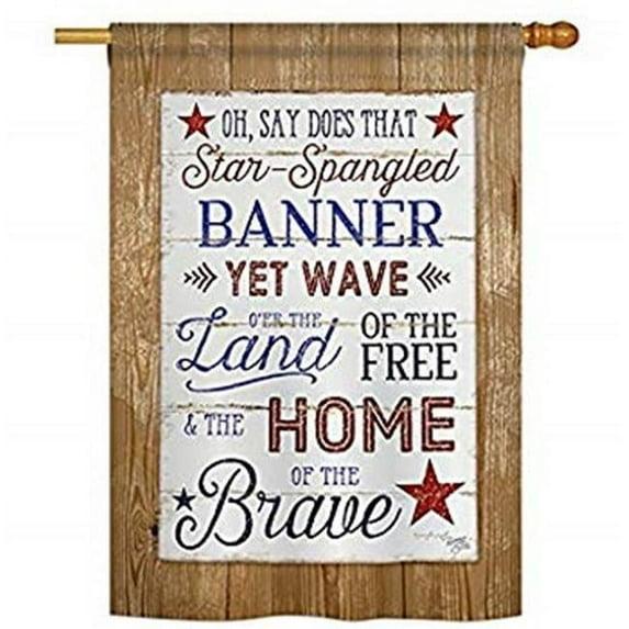 Breeze Decor Double Sided 40'' H x 28'' W Polyester Independence Day House Flag