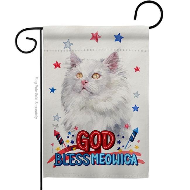 Breeze Decor Patriótico Mit Ragdoll Animales Gato 13 x 18,5 Pulgadas Banderas de Jardín Decorativas de Doble Cara para Decoración de la Casa Pancarta Regalo de Patio