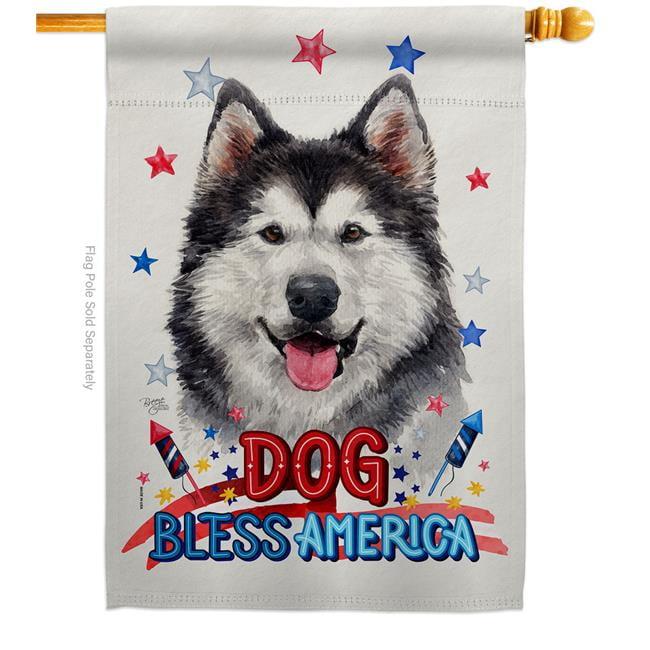 Breeze Decor  28 x 40 in. Dog Siberian Husky Happiness Double-Sided Decorative Vertical House Flag