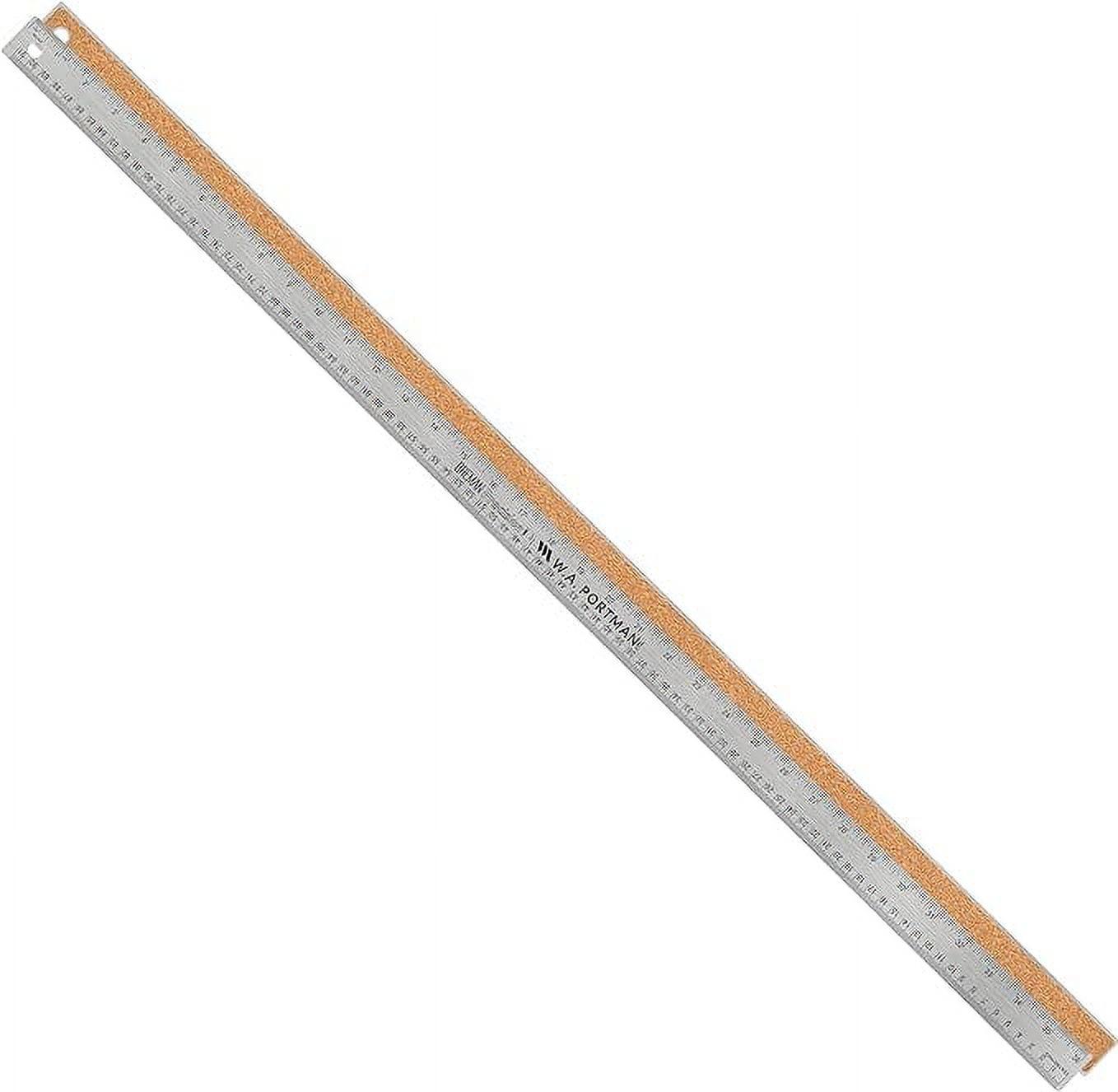 Breman Precision Metal Ruler 36 Inch - Stainless Steel Cork Back Metal Ruler - Premium Steel Straight Edge 36 inch Metal Ruler - Flexible Stainless Steel Ruler - Imperial and Metric Ruler