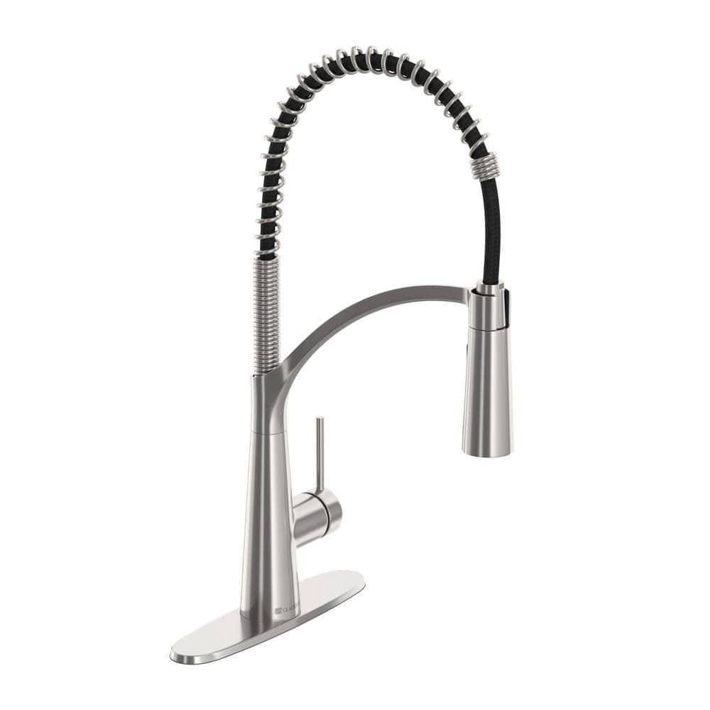 Stainless Steel Single-Handle Pull-Down Kitchen Faucet with Spray