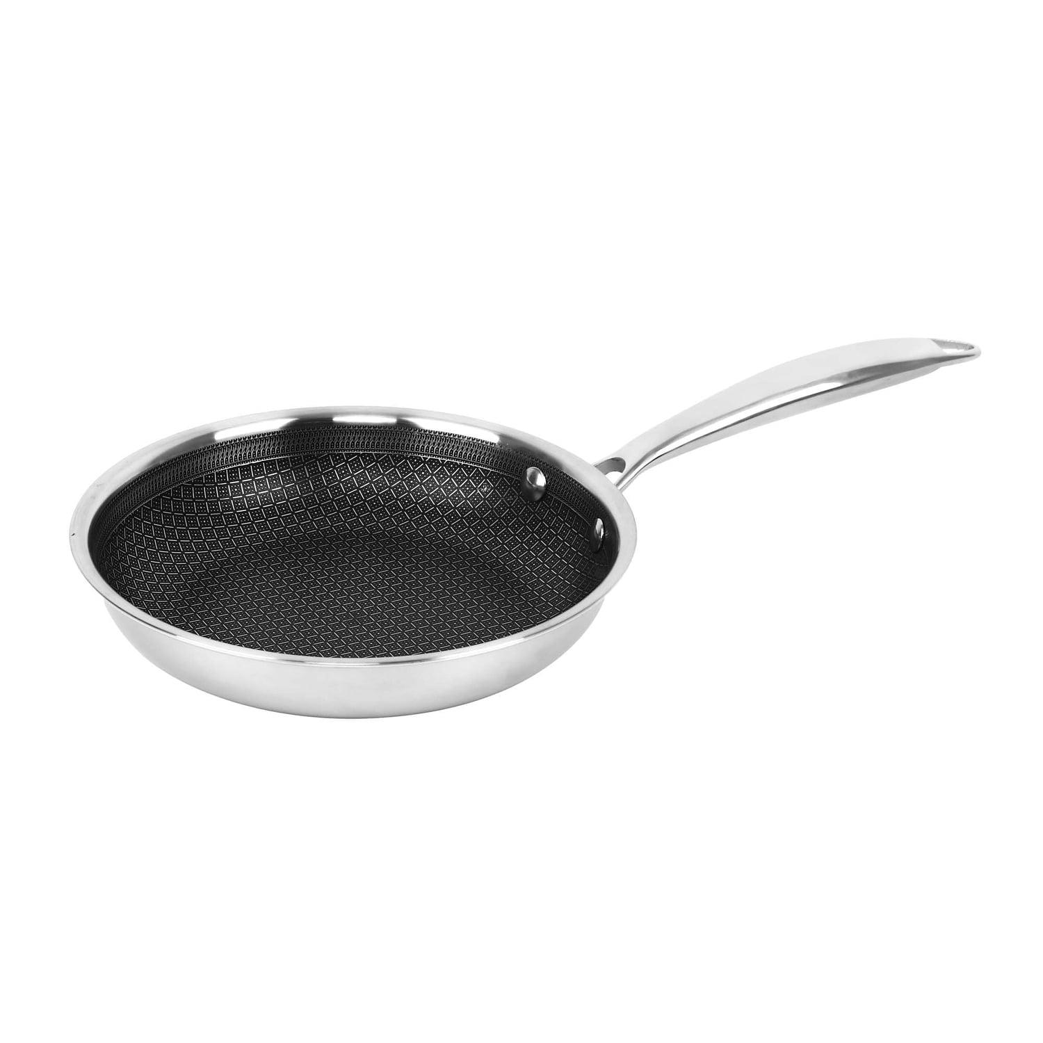 Lexi Home Modern Kitchen Basics Tri-Ply Stainless Steel Nonstick Frying Pan