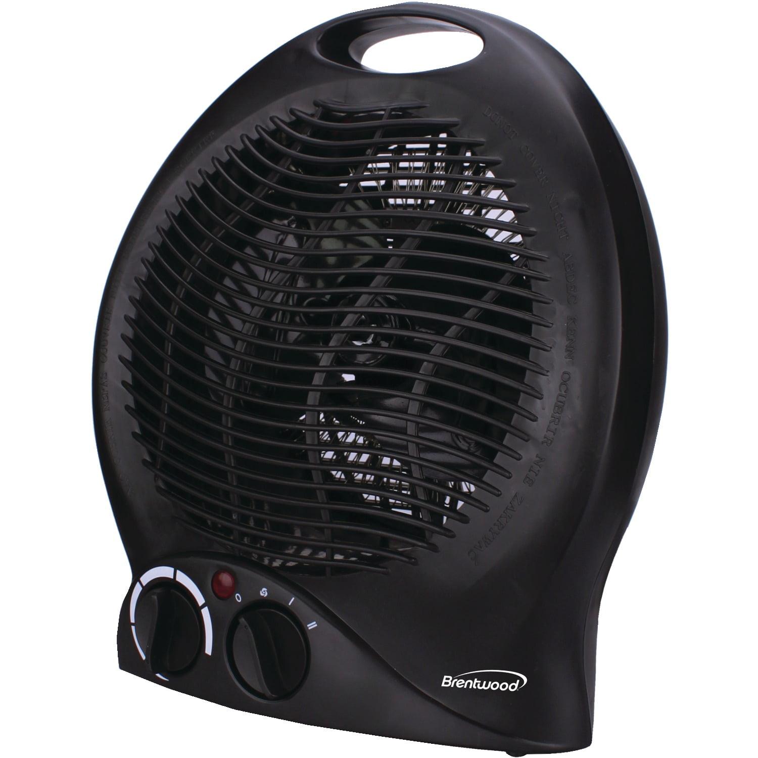 Brentwood H-F301BK 1,500-Watt-Max Portable Electric Space Heater and Fan, Black
