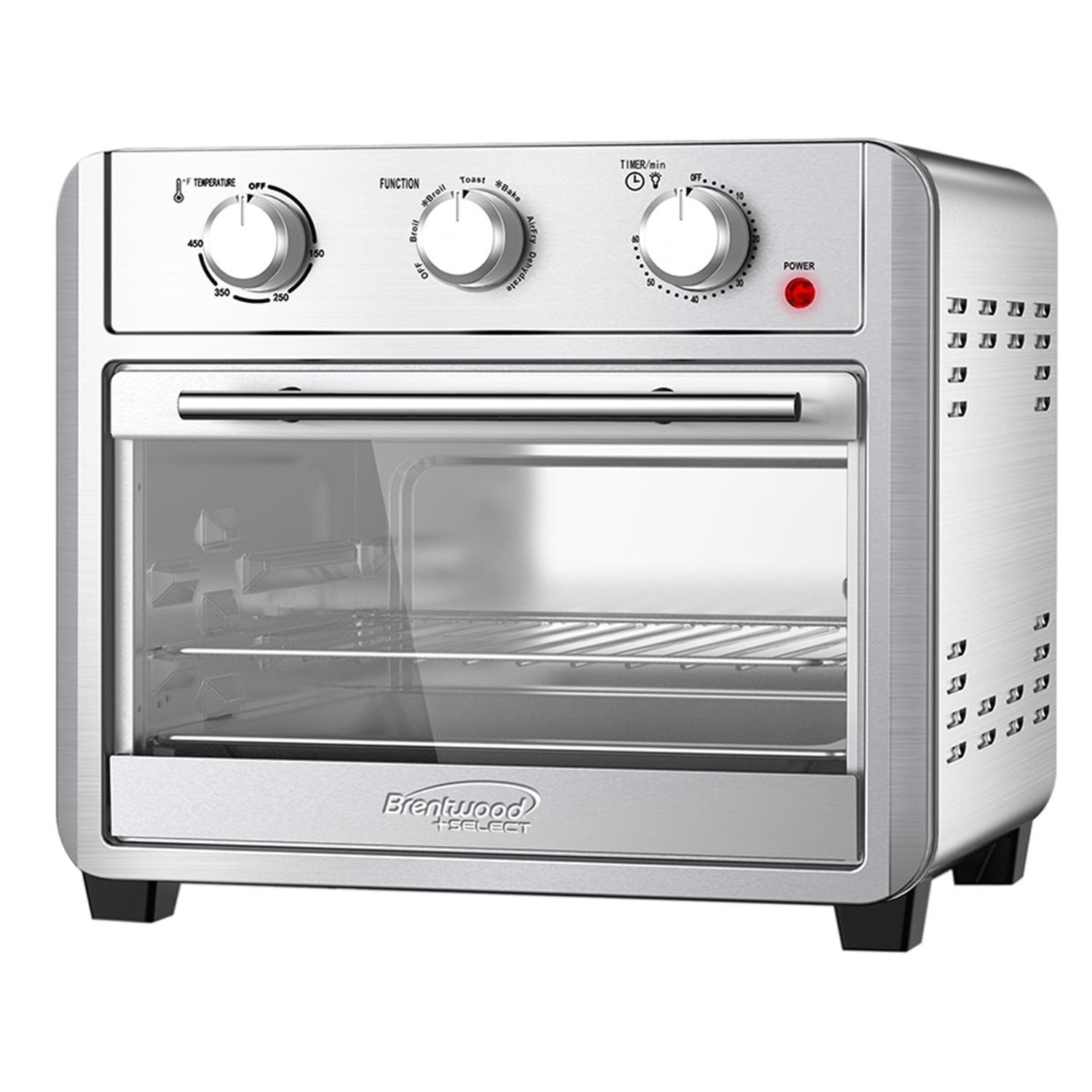 Brentwood 24-Qt. 1,700-Watt Stainless Steel Convection Air Fryer Toaster Oven in Silver