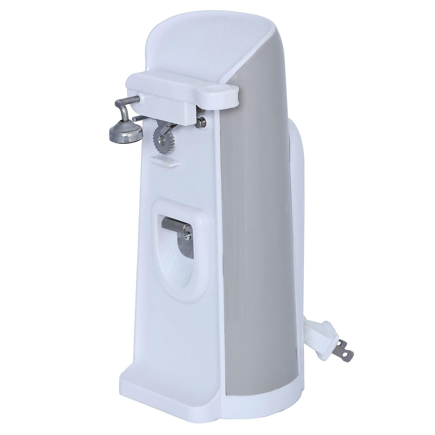 White and Gray Tall Electric Can Opener with Bottle Opener