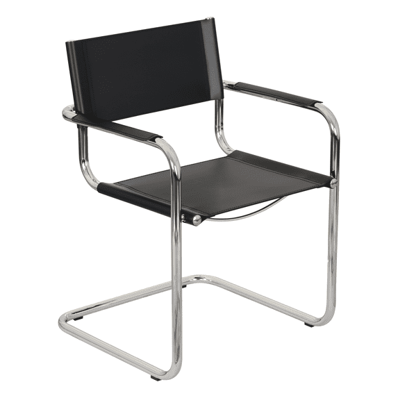 Breuer Chair Company Mart Stam Cantilever Armchair Arm Chair w/ Chrome-Plated Steel Frame (Various Bonded Leather Colors)