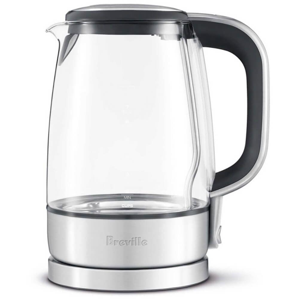 57 oz Silver Glass and Stainless Steel Electric Kettle