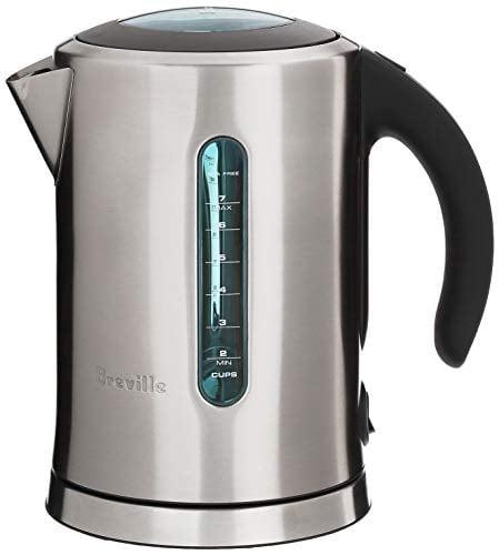 Breville 57oz Soft Top Pure Kettle Brushed Stainless Steel: Electric Water Boiler, BPA-Free, Automatic Shut-Off, 1.7L Capacity