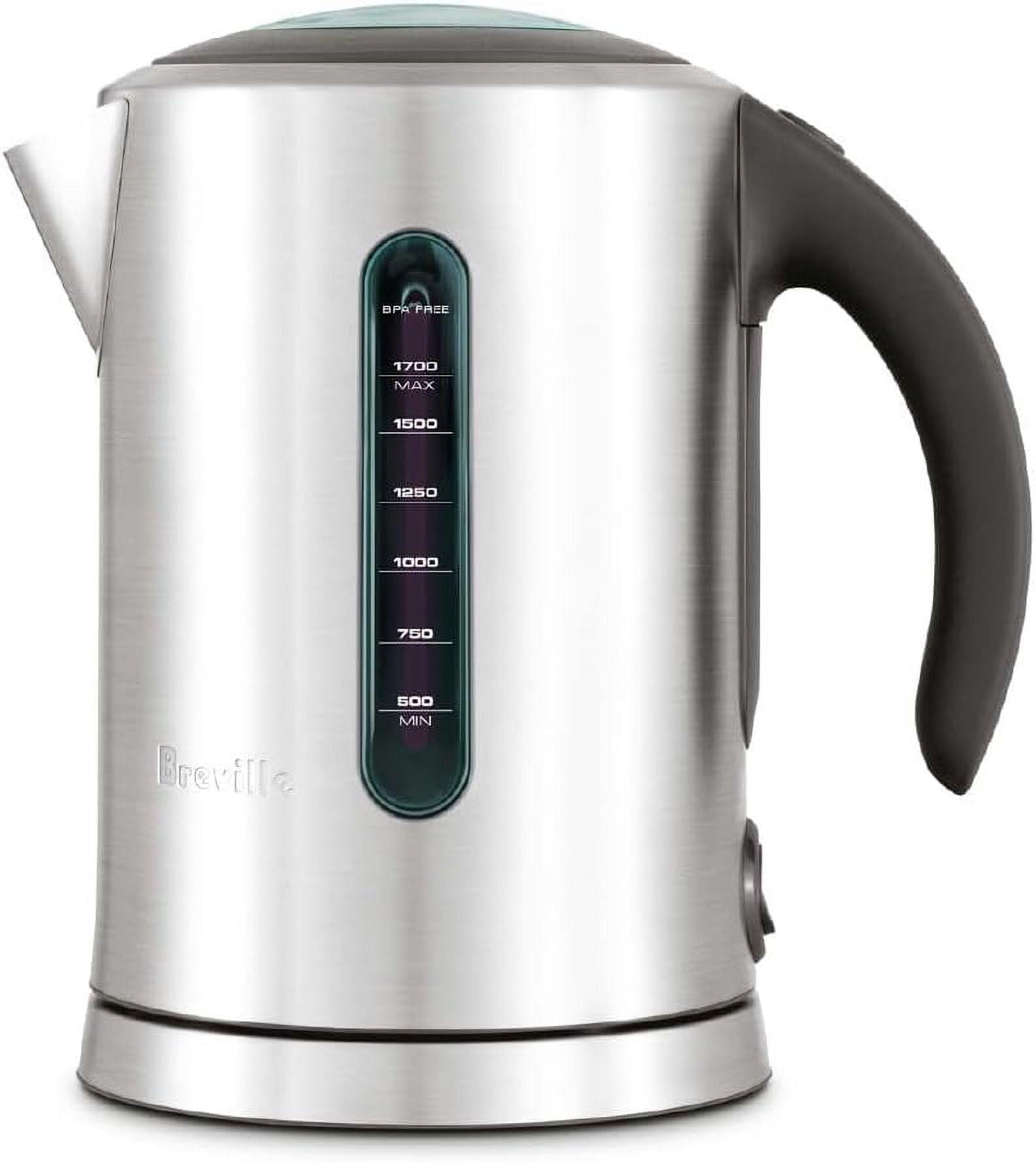 Breville 57oz Soft Top Pure Kettle Brushed Stainless Steel: Electric Water Boiler, BPA-Free, Automatic Shut-Off, 1.7L Capacity