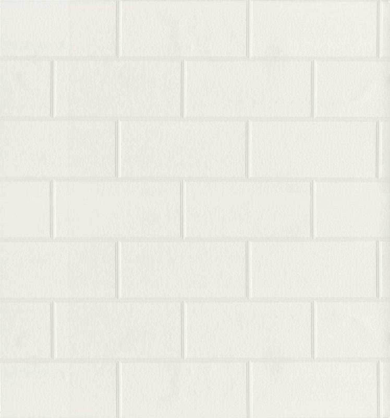 Brewster Bettina White Paintable Subway Tile Wallpaper