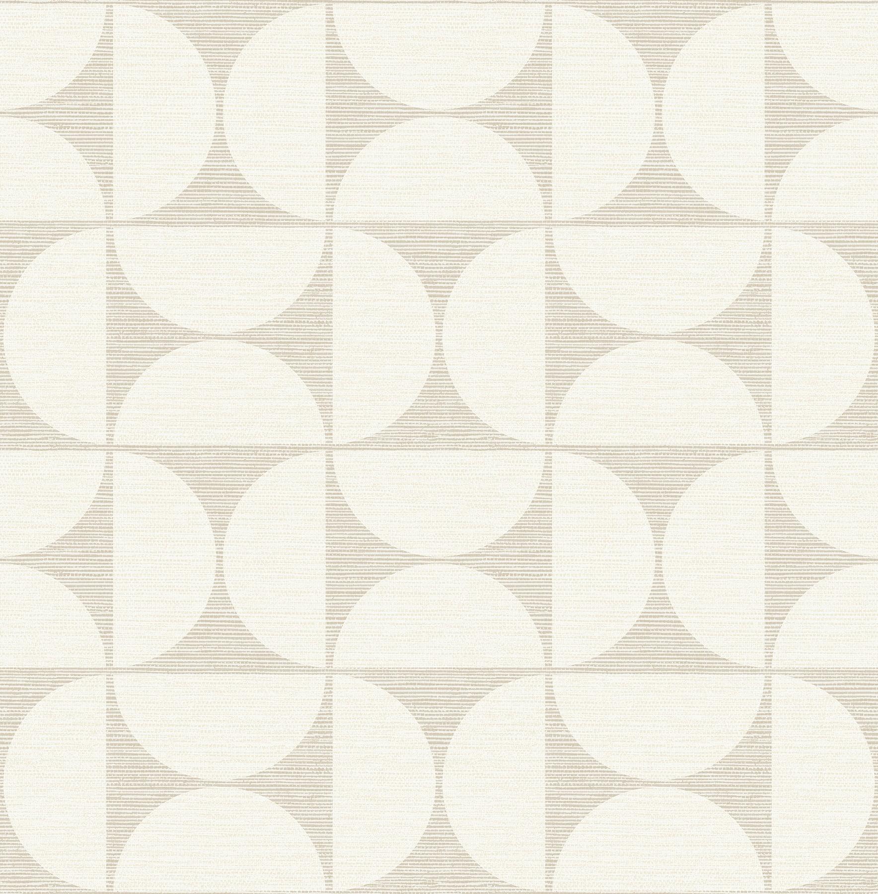 Deedee Beige Geometric Grasscloth-Inspired Removable Wallpaper