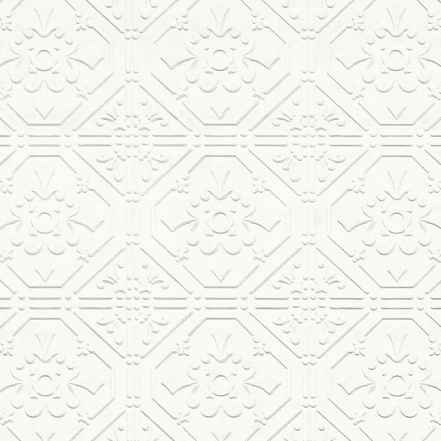 Brewster Home Fashions Brooklyn White Tin Paintable Wallpaper