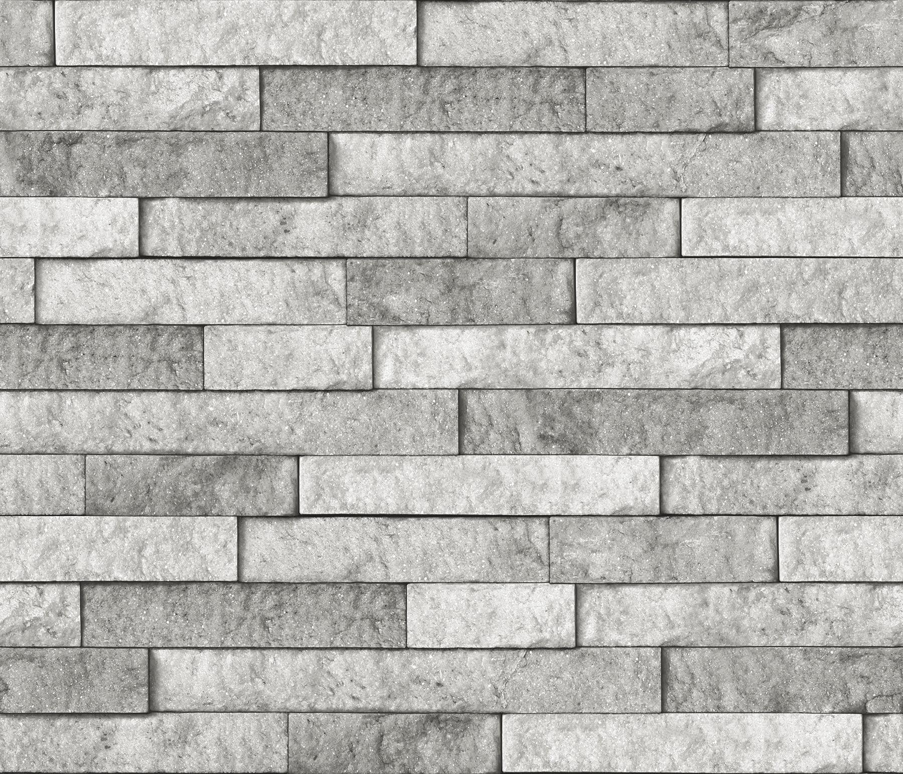 Brewster Home Fashions Grey Stone Peel And Stick Vinyl Backsplash, 108-in by 18, 81 sq. ft.