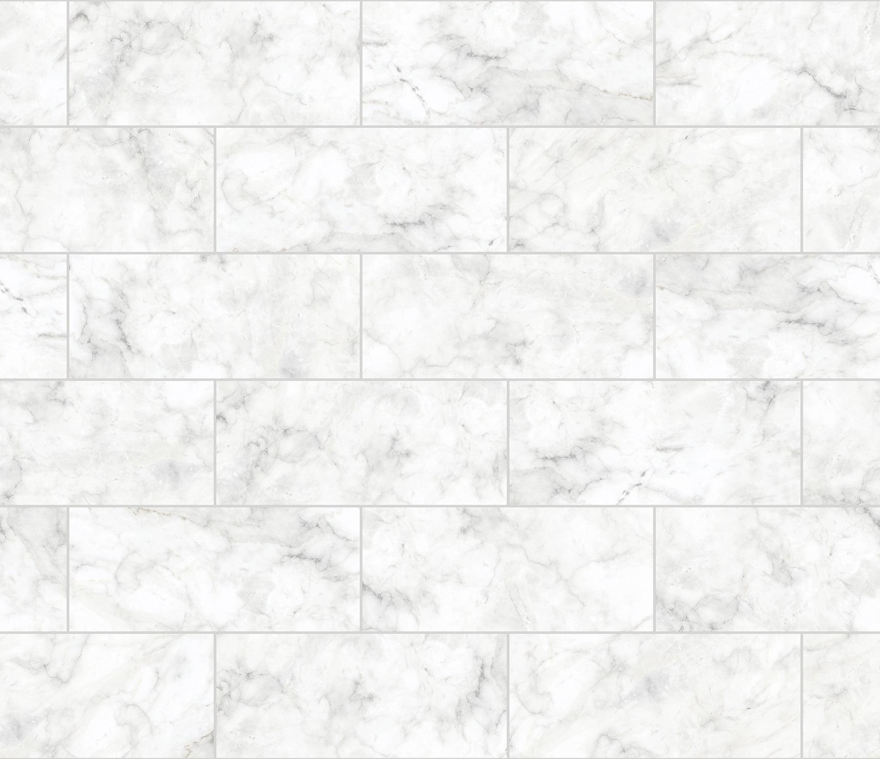 White and Grey Marble Tile Peel & Stick Backsplash Roll