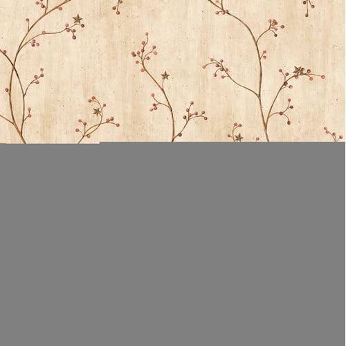 Brewster Home Fashions Pure Country Felicia Star Berry Vine 33' x 20.5'' Floral 3D Embossed Wallpaper