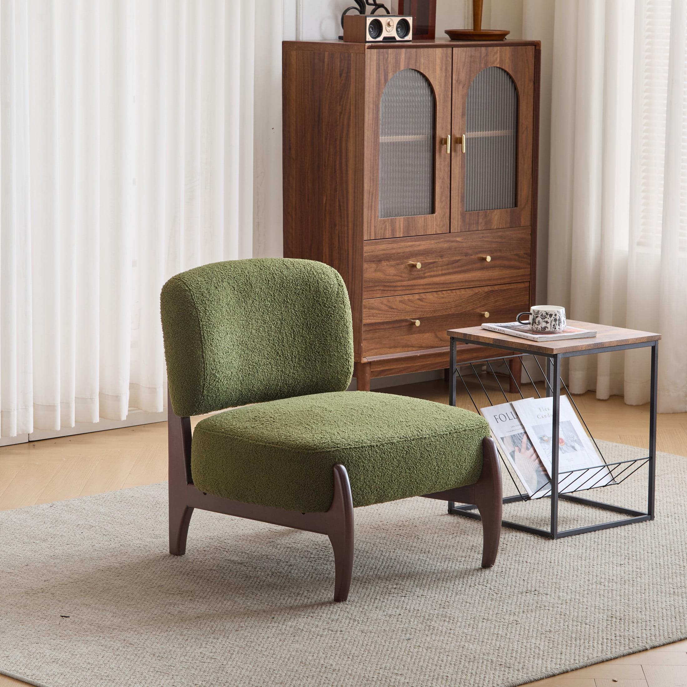 NFusion Kalel 25.5" Modern Boucle Accent Chair With Solid Wood Frame