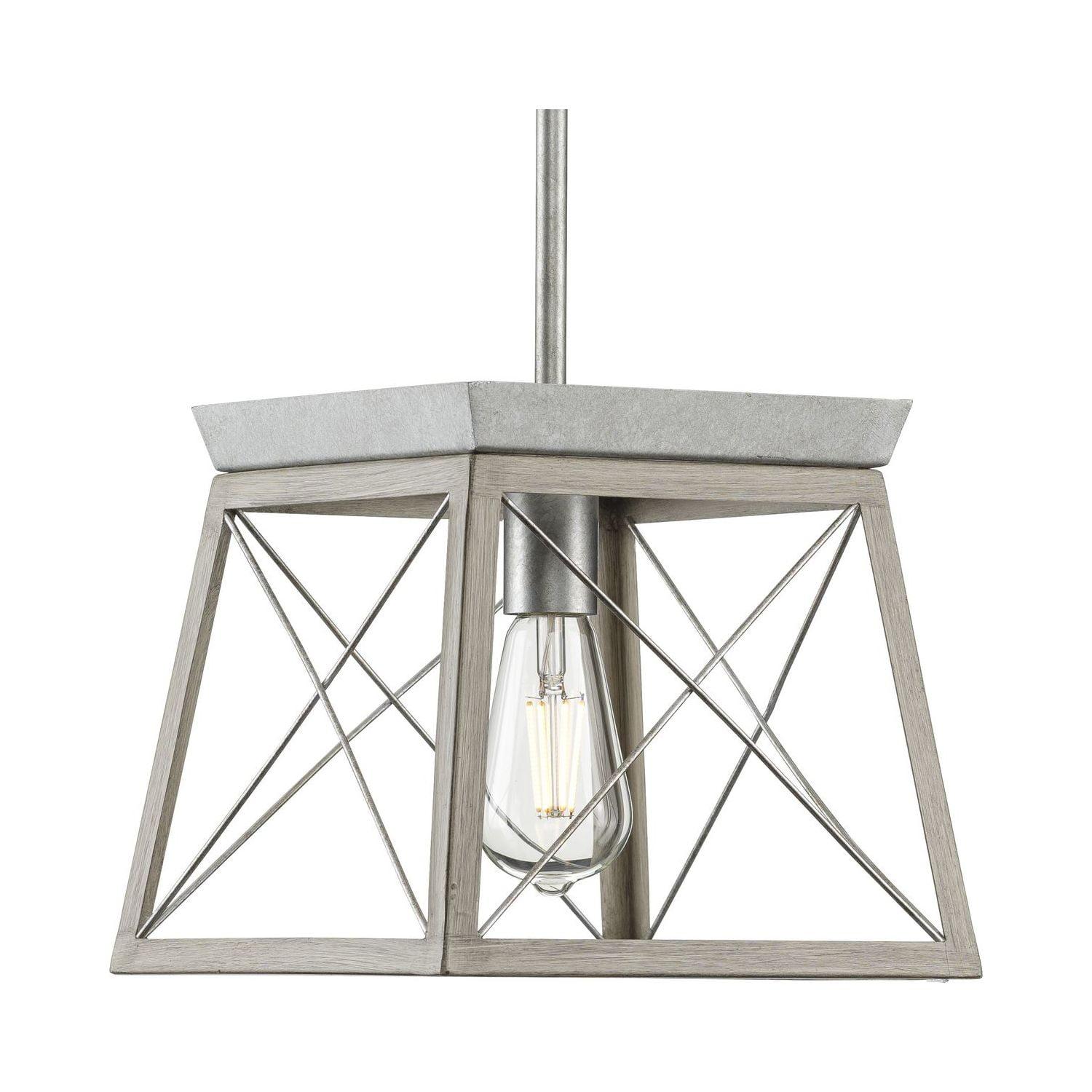 Briarwood Brushed Nickel Mini-Pendant with Glass Accent