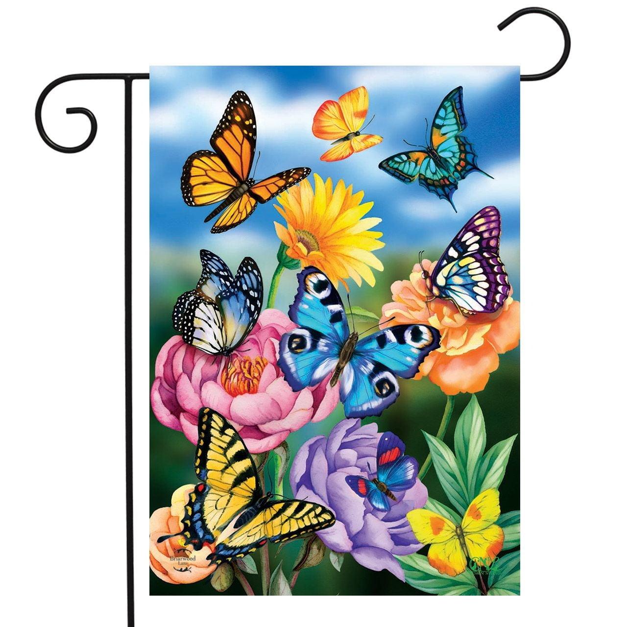 Briarwood Lane Garden Flag 12x18 For Outdoor Butterflies in the Garden Spring For Spring Garden Flag Flags For Outside