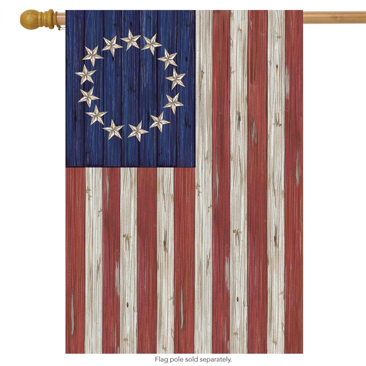 Briarwood Lane Betsy Ross Flag Patriotic House Flag Rustic 4th of July 28" x 40"