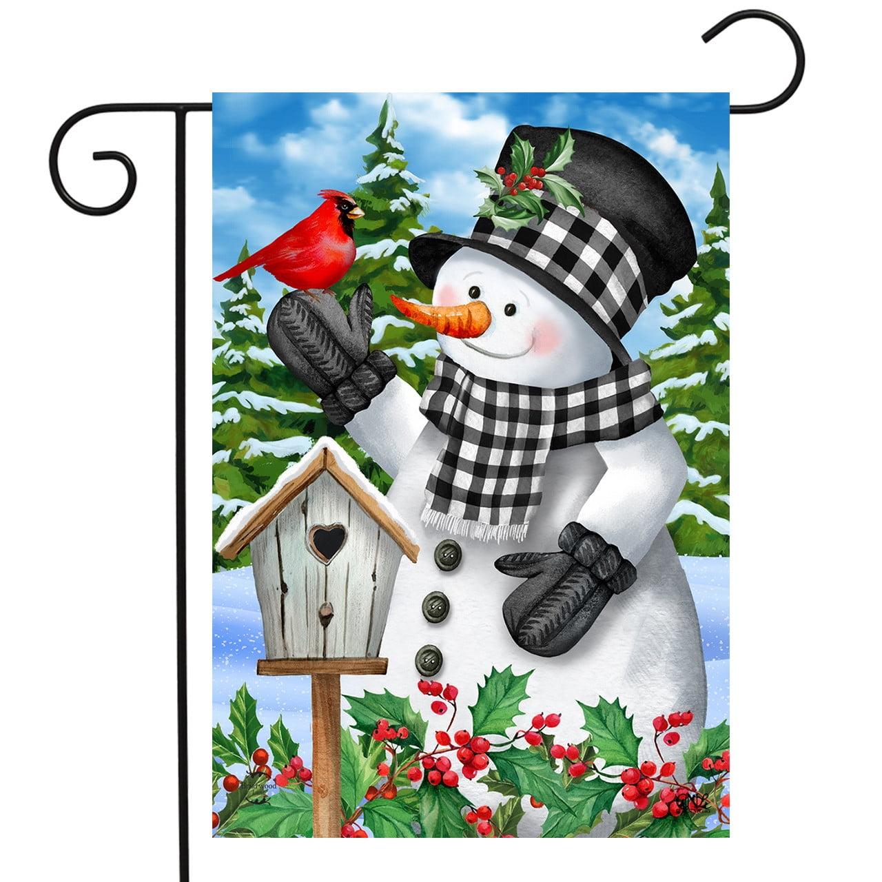 Briarwood Lane Winter Garden Flag 12x18 For Outdoor Checkered Snowman For Winter Garden Flag Flags For Outside