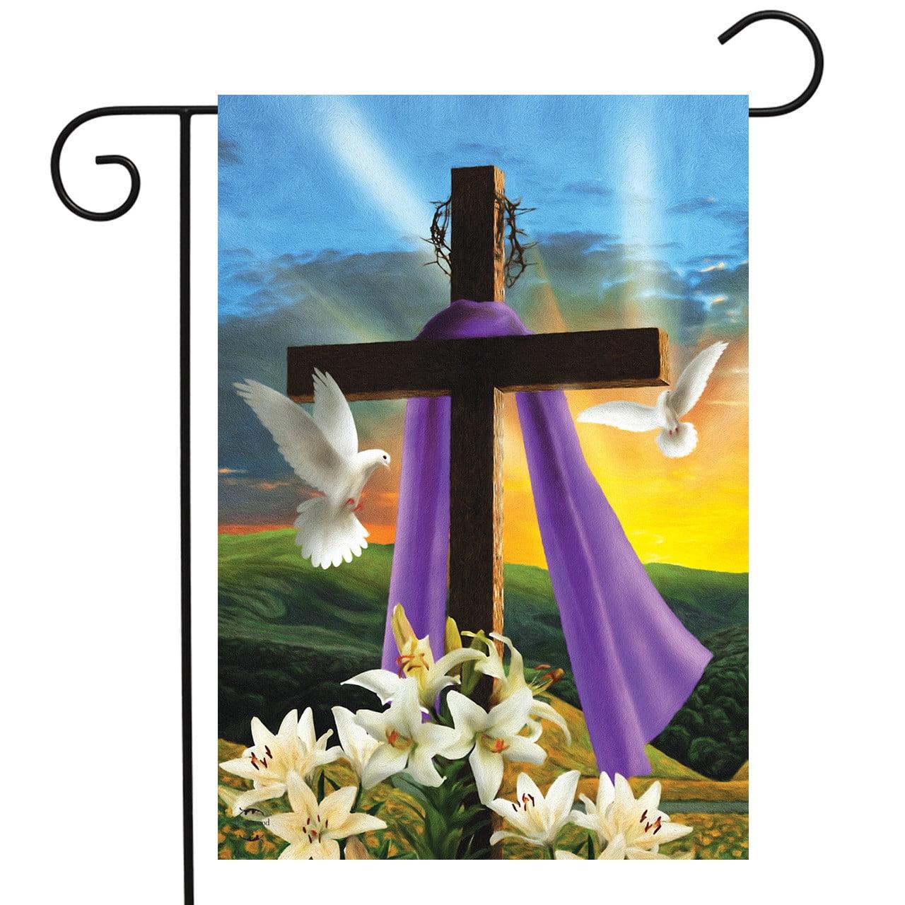 Briarwood Lane Easter Sunrise Religious Garden Flag Cross Doves L