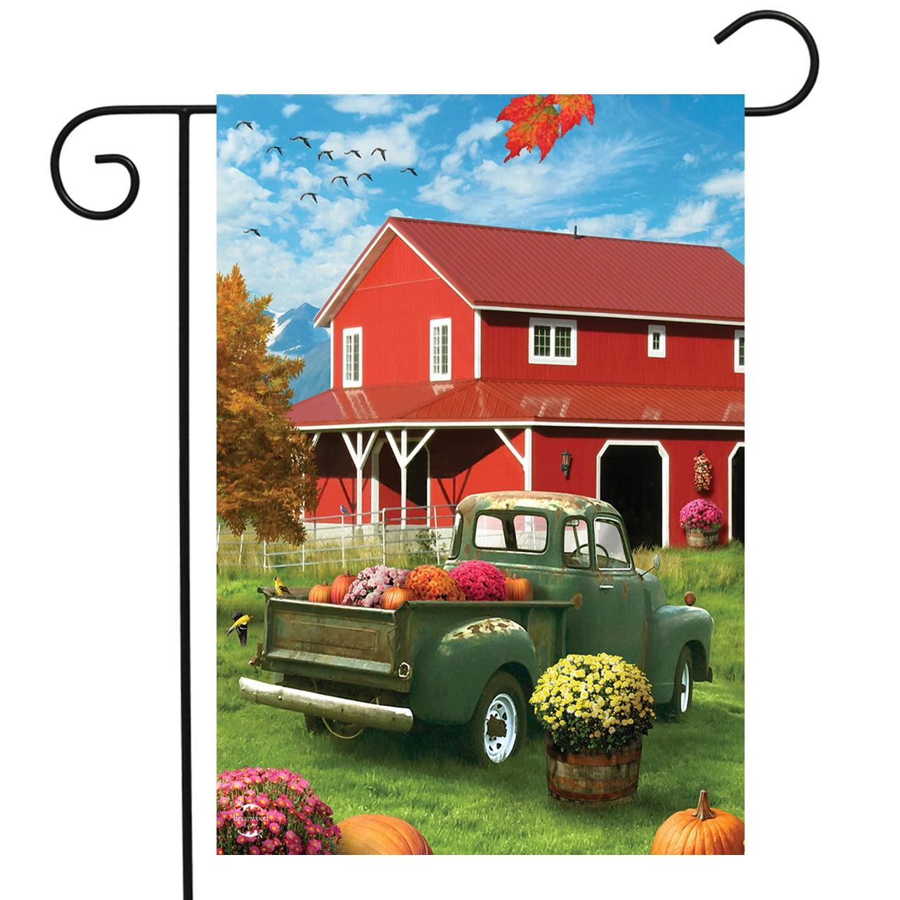 Farm Fresh Mums Autumn Garden Flag Fall Pickup Floral 18" x 12.5" Briarwood Lane
