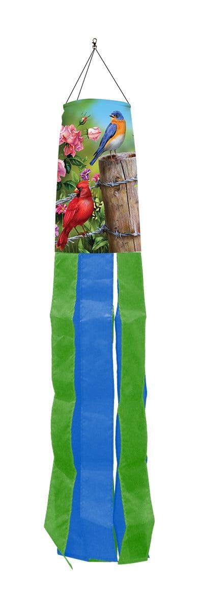 Briarwood Lane Spring Fence Post Birds Windsock Wind Twister 40x6