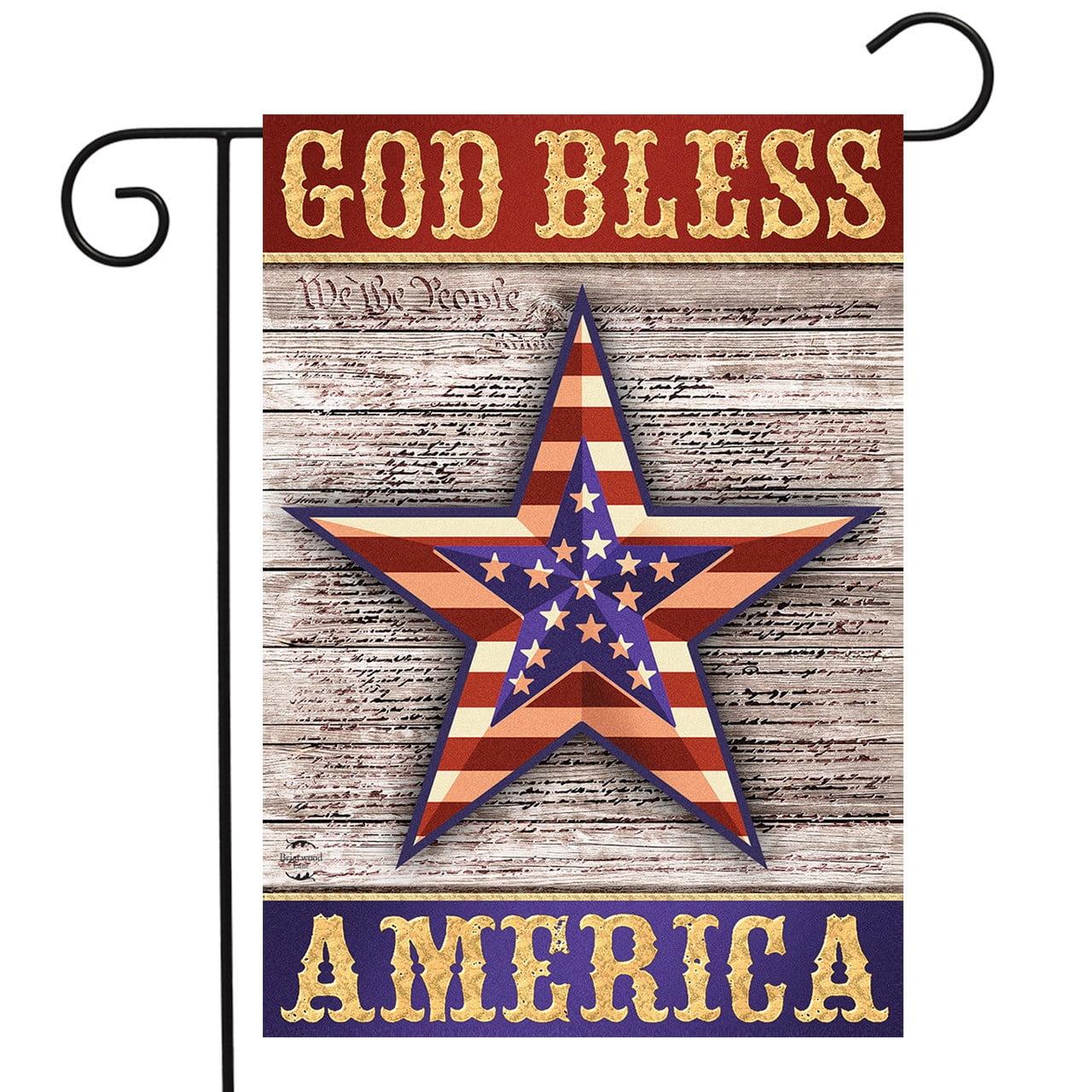 Briarwood Lane Everyday Garden Flag 12x18 For Outdoor God Bless America Star Patriotic Garden Flag Flags For Outside