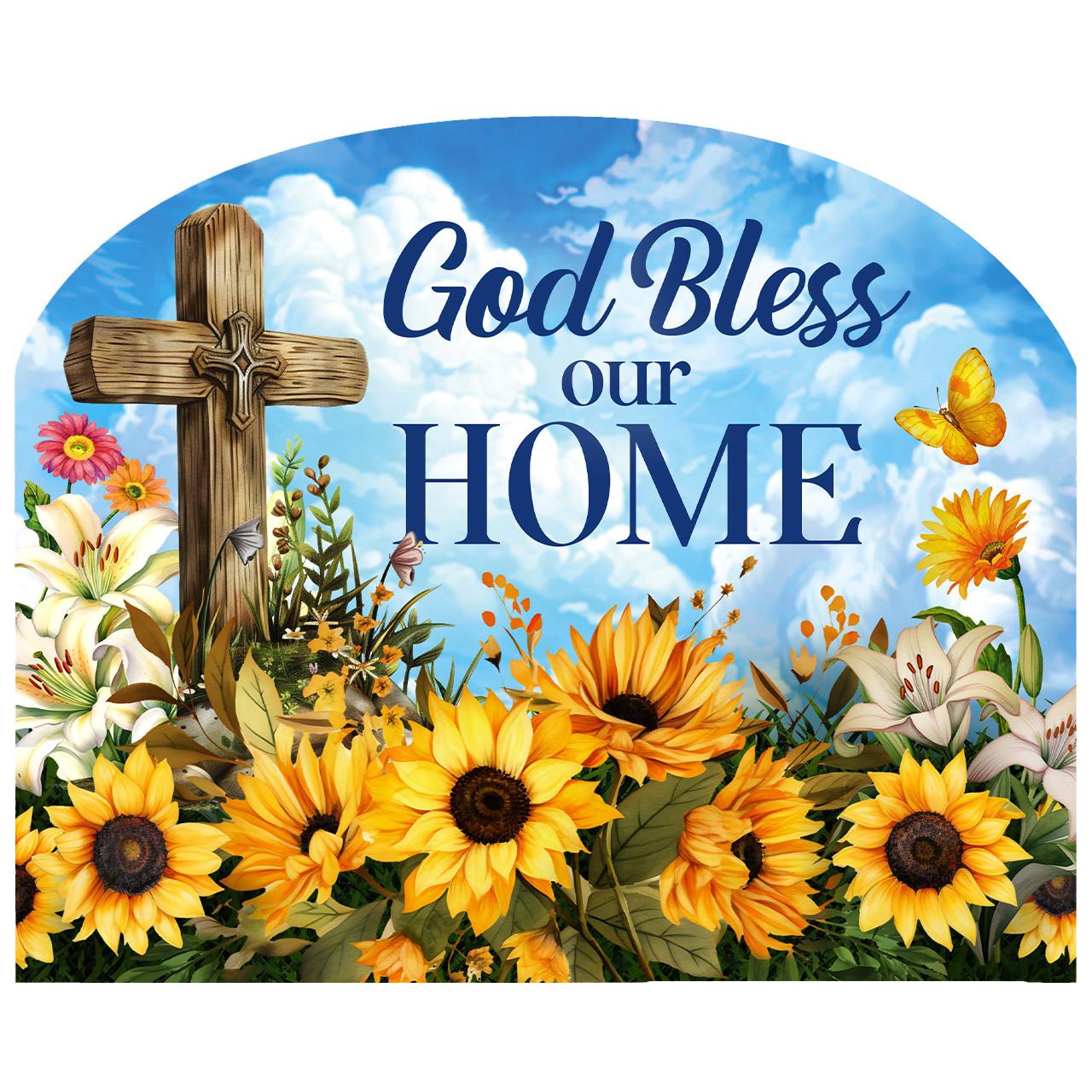 Briarwood Lane Summer Art Sign 8.25x10.25 God Bless Our Home For Summer Art Sign
