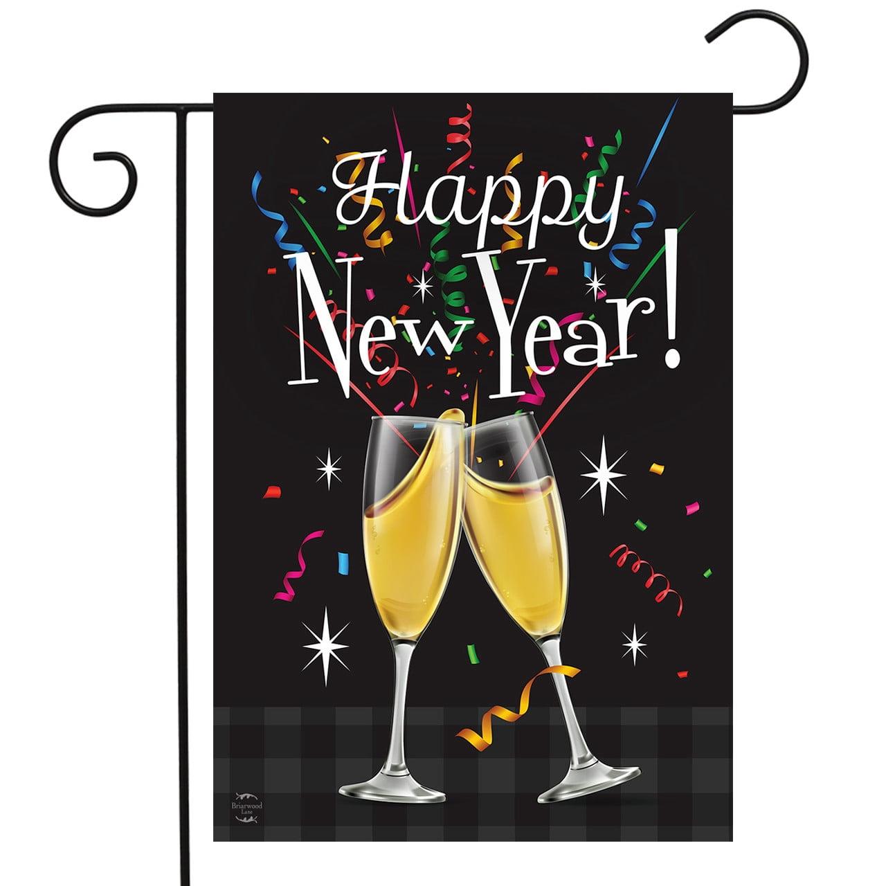 Briarwood Lane New Year's Double Sided Garden Flag 18x12.5 For Outdoor Happy New Year Garden Flag Flag For New Year's Garden Flag Flags For Outside