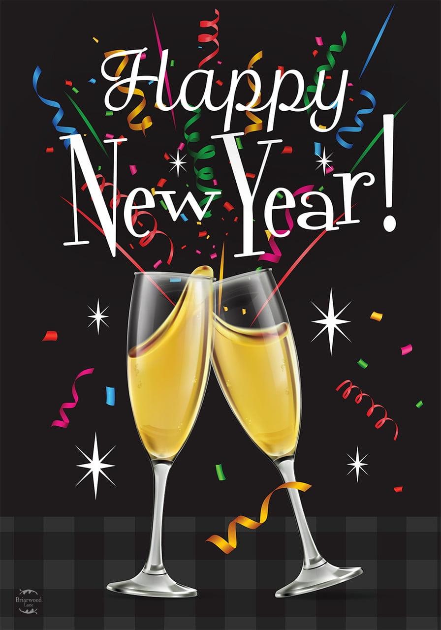 Briarwood Lane New Year's Double Sided Garden Flag 18x12.5 For Outdoor Happy New Year Garden Flag Flag For New Year's Garden Flag Flags For Outside