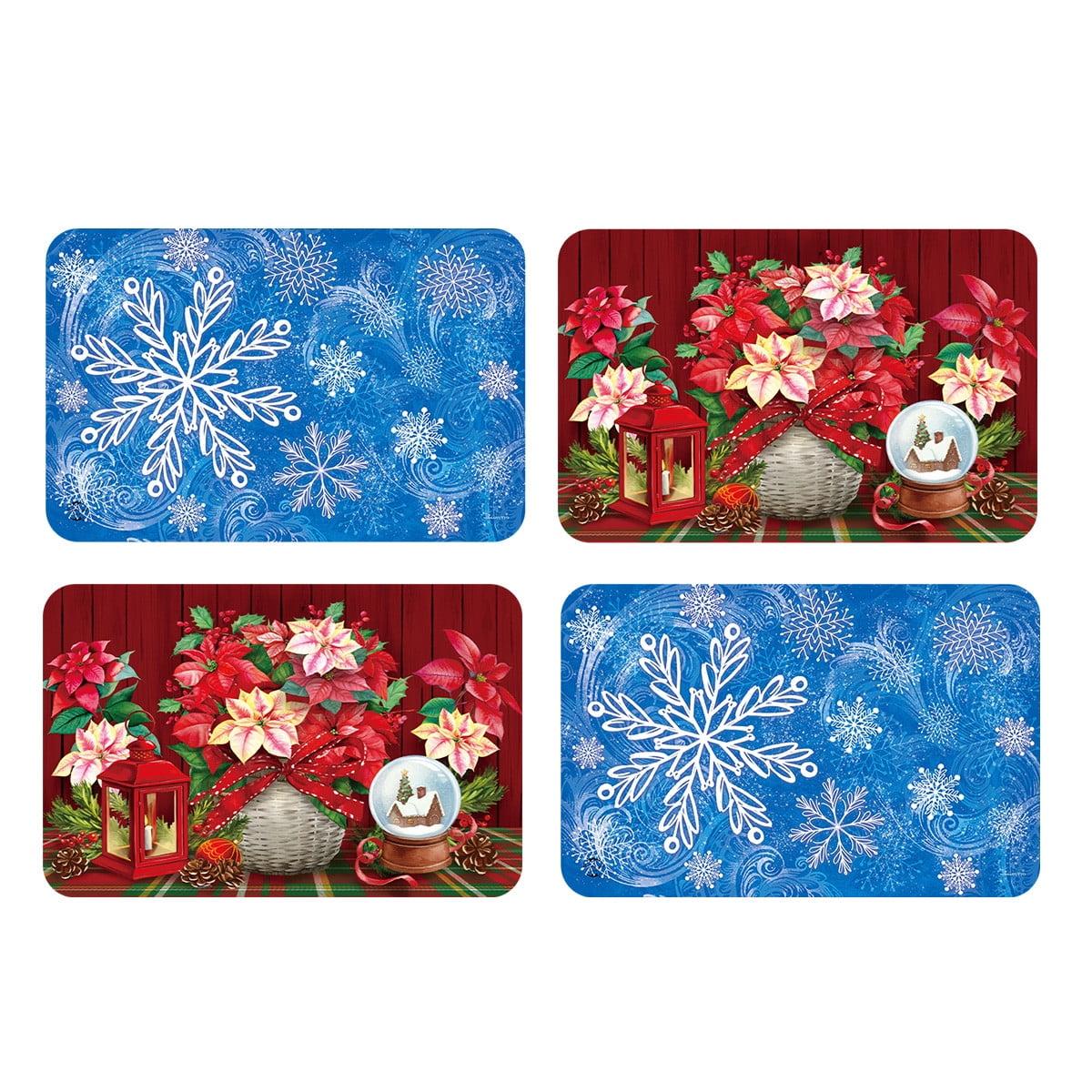 Briarwood Lane Winter Christmas Placemat (4-pack) 17x11.25 Snowflakes and Poinsettias For Christmas Placemat